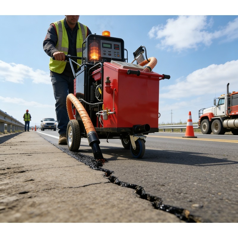 Road Crack Sealing Machine - Hydraulisch Angetriebene Automatische Rissversiegelungsmaschine Vollhydraulische Pumpe