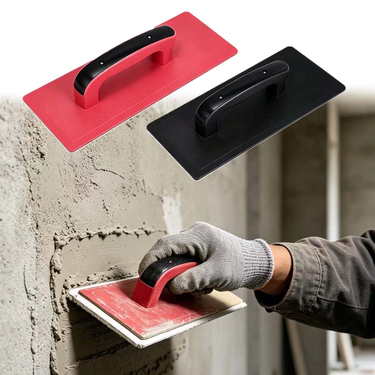 Power Trowel Concrete - Hochleistungs-Kunststoff-Glättkelle für Beton und Trockenbau, flache