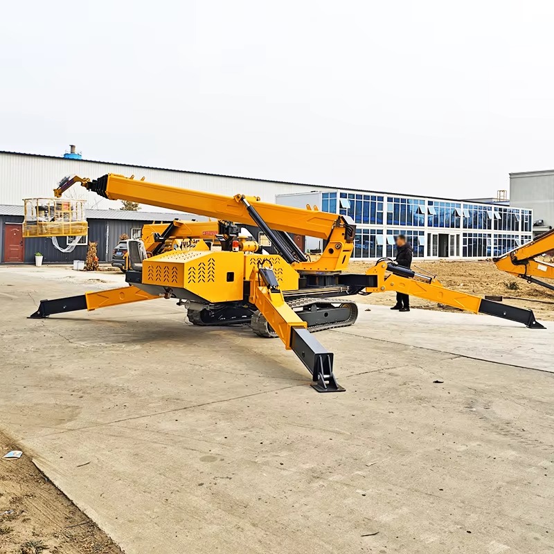 Compact Crawler Boom Lift - 8-Tonnen-Spinnenkran mit 16m Teleskopausleger, Hydraulischen Abstützungen,