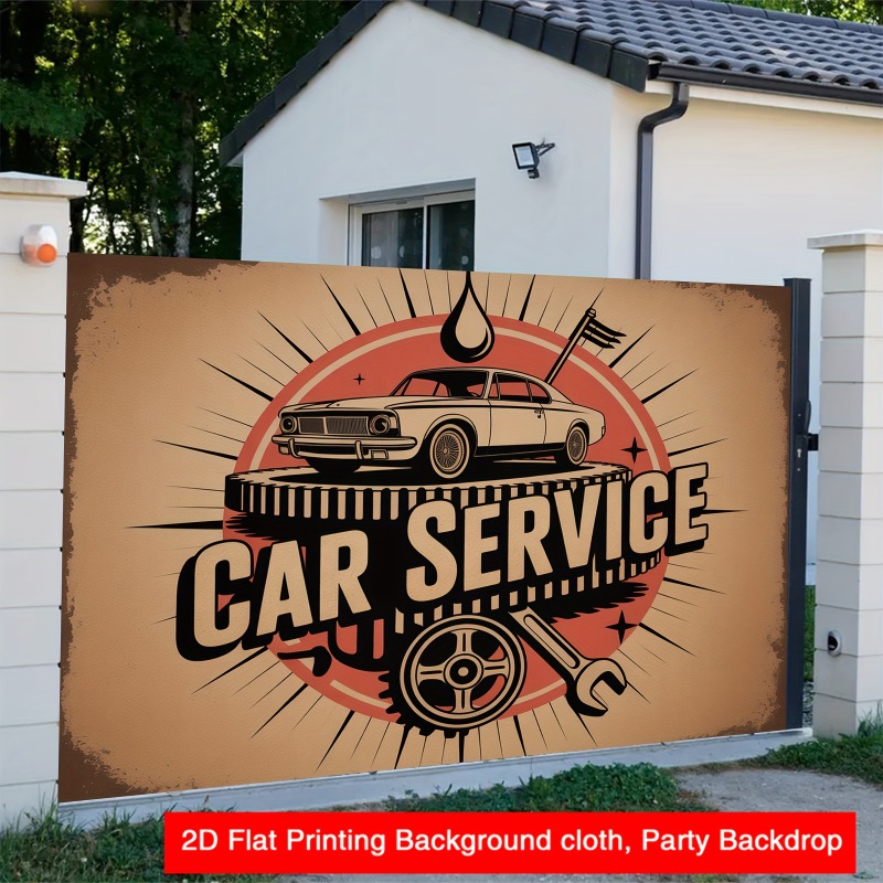 Großes Retro-Autoservice-Banne – Heavy Equipment Service Bewertung und Preis