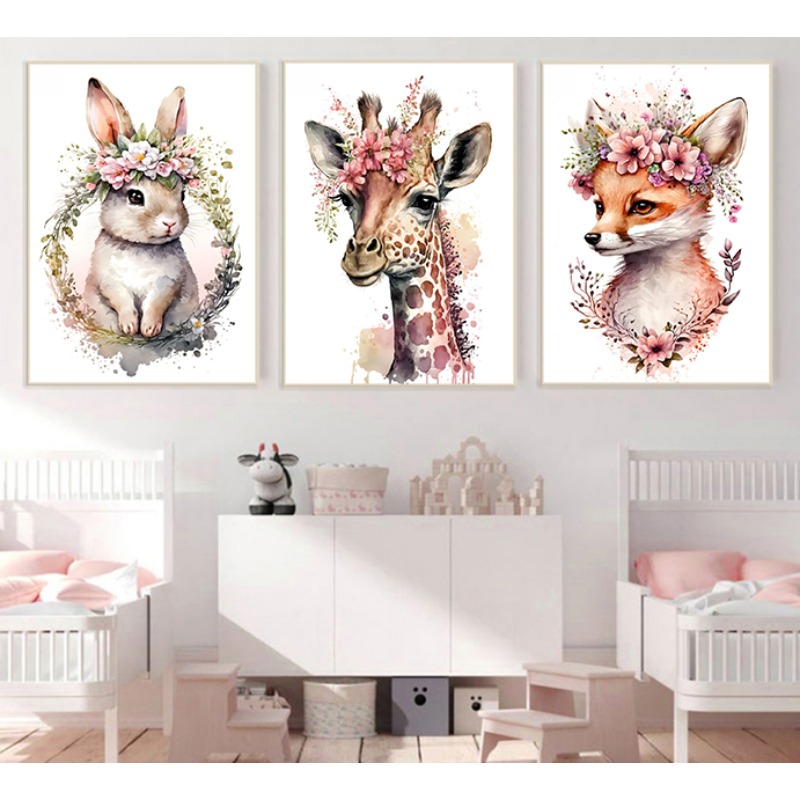 Aquarell süße Babytiere mit Bl – Heavy Equipment Background Bewertung und Preis