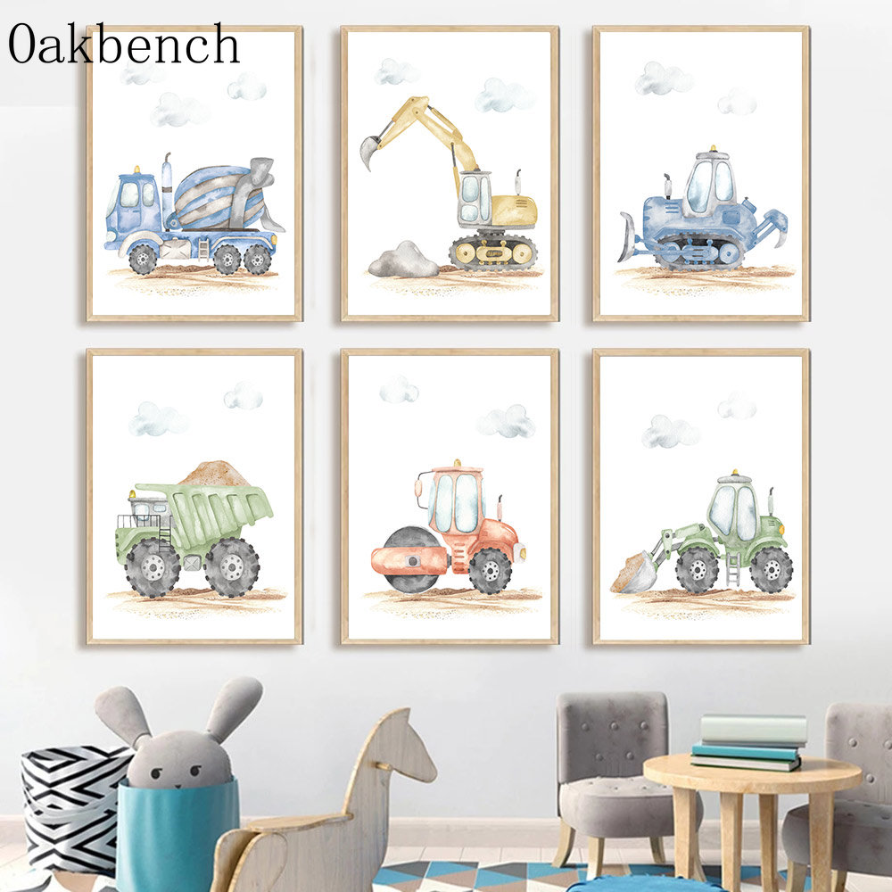 Spielzeugautos Leinwand Poster – Heavy Equipment Background Bewertung und Preis