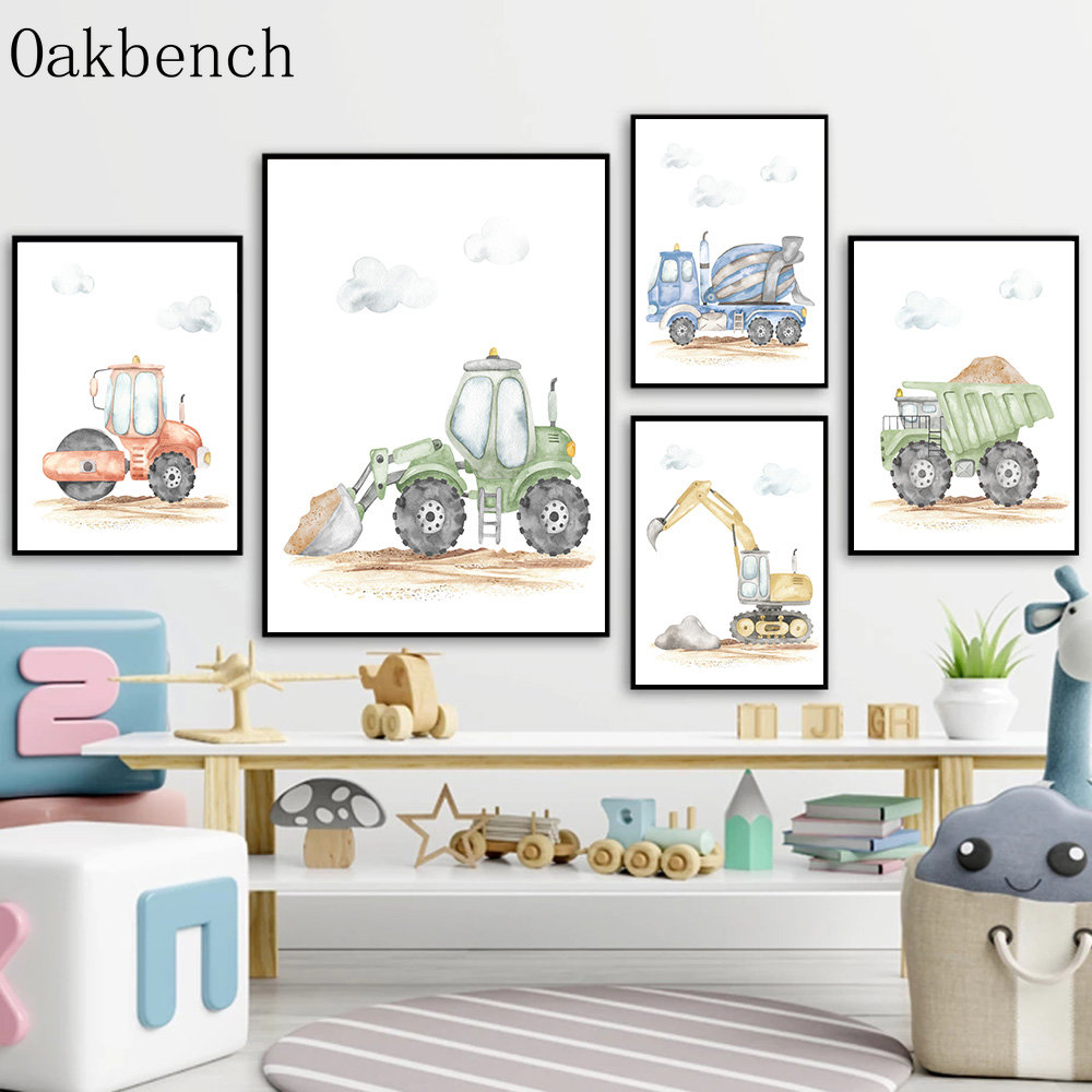 Spielzeugautos Leinwand Poster – Heavy Equipment Background Bewertung und Preis