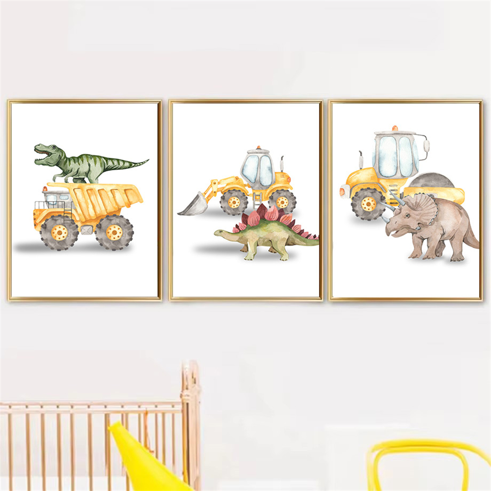 Cartoon Dinosaurier Lkw Trakto – Heavy Equipment Background Bewertung und Preis